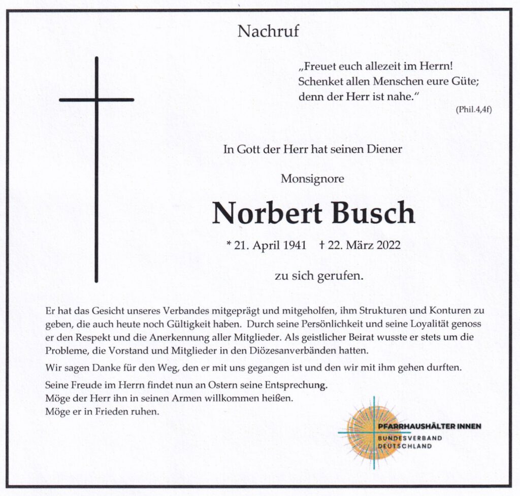 Nachruf Norbert Busch